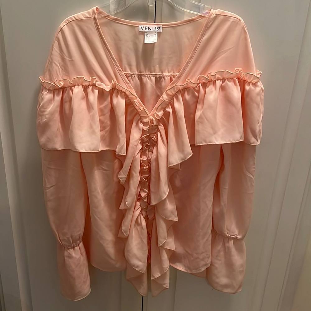 Venus Ruffle Blouse Size 4 peach